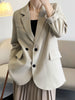 Design Back Split Irregular Double Breasted Autumn Suit Coats Women Elegant Notched Collar Office Lady Work Blazer Jackets