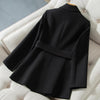 Design Black Long Sleeve Suit Coats Women 2023 Autumn Chic Office Ladies Blazer Jacket Large Size Windbreaker 4XLF12