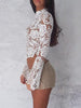 Elegant Women Casual Lace Tops Long Sleeve Loose Shirt Ladies Blouse Plus Size