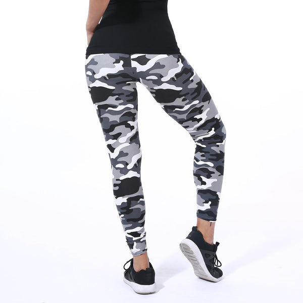 New Fashion 2022 Camouflage Printing Elasticity Leggings Green/Blue/Gray Camouflage Fitness Pant Legins Casual Legging For Women