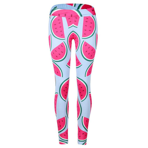 New Fashion 2022 Cute watermelon Printed fitness elastic leggings Women Workout Mid Waist Pants Fitness Elastic Leggings