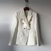 New Fashion 2022 Runway Style Women's Gold Buttons Double Breasted Blazer High Quality Long Sleeve Celebirty Star Outerwear