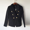 New Fashion 2022 Runway Style Women's Gold Buttons Double Breasted Blazer High Quality Long Sleeve Celebirty Star Outerwear