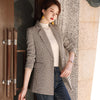 2023 Designer Ladies Blazer Jacket Women's Casual Black Coffee Plaid Size S-4XL Coat