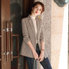2023 Designer Ladies Blazer Jacket Women's Casual Black Coffee Plaid Size S-4XL Coat