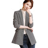 2023 Designer Ladies Blazer Jacket Women's Casual Black Coffee Plaid Size S-4XL Coat