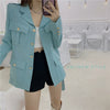 2022 Designer White Jacket Women Single Breasted Metal  Buttons Blazer With Belt Clothing