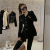 2022 Designer White Jacket Women Single Breasted Metal  Buttons Blazer With Belt Clothing