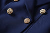 2023 autumn ol Blazer Jacket Women Gold Buttons Double Breasted office lady small suit