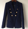 2023 autumn ol Blazer Jacket Women Gold Buttons Double Breasted office lady small suit
