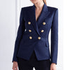 2023 autumn ol Blazer Jacket Women Gold Buttons Double Breasted office lady small suit