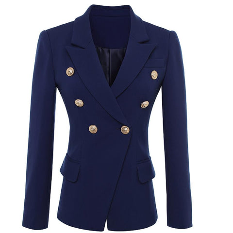 2023 autumn ol Blazer Jacket Women Gold Buttons Double Breasted office lady small suit