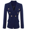2023 autumn ol Blazer Jacket Women Gold Buttons Double Breasted office lady small suit