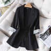 Blazer Coat Female Single-button Korean  Long Sleeve Solid Casual Elegant Professional Office Ladies Coat