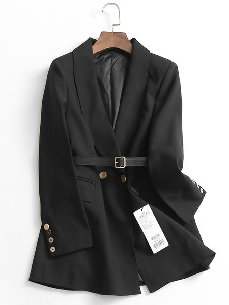 Business Suits Women Work Office Ladies Long Sleeve Spring Casual Blazer （50.6% Polyester And 49.4% Wool ）