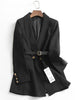 Business Suits Women Work Office Ladies Long Sleeve Spring Casual Blazer （50.6% Polyester And 49.4% Wool ）