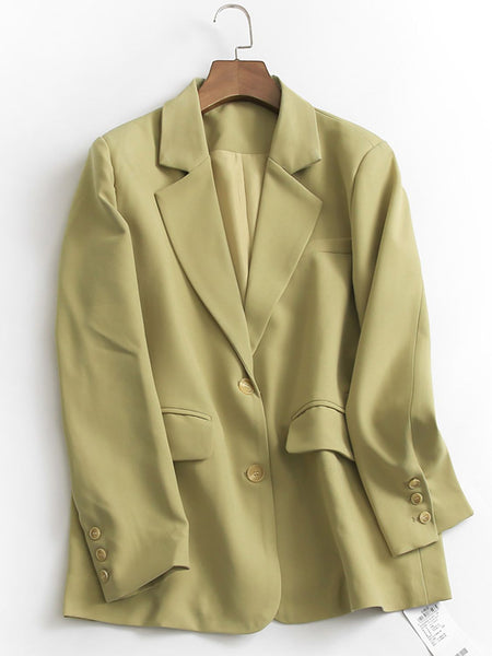 Business Suits Women Work Office Ladies Long Sleeve Spring Casual Blazer （93.4% Polyester 6.6% Spandex