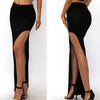 Charming Sexy Women Lady Long Skirts Open Side Split Skirt Long High Waist High Slit Maxi Skirt Black