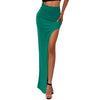 Charming Sexy Women Lady Long Skirts Open Side Split Skirt Long High Waist High Slit Maxi Skirt Black