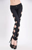 New Fashion Cool Vintage Ladies Sexy Hollow Casual Ripped Denim Jeggings Trouser side bow jeans