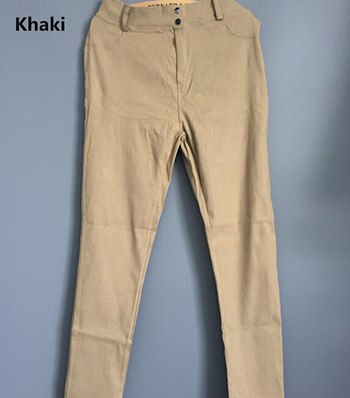 New Fashion Cotton Solid Fitness Leggings women soft Elastic Buttons Package hip pants office lady Slim pants pockets Trousers