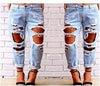 Destroyed Ripped Distressed Loose Denim Pants Women Holed Jeans Trousers Sale