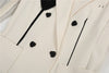 Long Sleeve Stripe Splicing Blazers Women's Clothing 2023 Spring Autumn White Love Office Lady Suit Jackets Tops p42