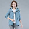 Spring Middle-Aged Plus Size Loose Short Jacket Women Hooded Casual Long Sleeve Windbreaker Female Tops 4XL H1210