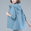 Spring Middle-Aged Plus Size Loose Short Jacket Women Hooded Casual Long Sleeve Windbreaker Female Tops 4XL H1210
