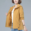 Spring Middle-Aged Plus Size Loose Short Jacket Women Hooded Casual Long Sleeve Windbreaker Female Tops 4XL H1210