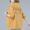 Spring Middle-Aged Plus Size Loose Short Jacket Women Hooded Casual Long Sleeve Windbreaker Female Tops 4XL H1210