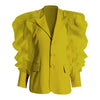 Trend Blazer Female 2023 Spring Autumn Temperament Loose Lapel Long Sleeve Single-breasted Ruffles Coat Women
