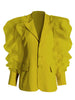 Trend Blazer Female 2023 Spring Autumn Temperament Loose Lapel Long Sleeve Single-breasted Ruffles Coat Women
