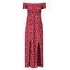 Women Boho Off shoulder High Waist Short Sleeve Maxi Dress Ladeis Summer Floral Beach Casual Long Sundress