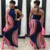 Women Halter Dress Sleeveless Female Party Dress Ladies Printing Boho Maxi Long Dress Evening Party Dress Plus Size