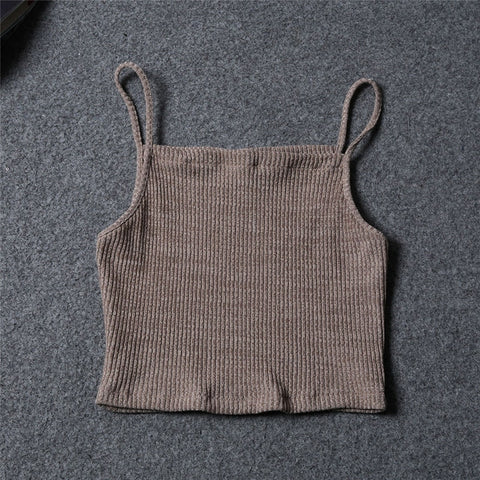 New Fashion Women Knitted Crop Tops Sleeveless Tops Casual Crop Tops 2022 New Hot