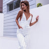 New Fashion Women Ladies Clubwear V Neck Striped Playsuit Loose Party Jumpsuit Trousers Women Sexy Clothes