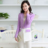 New Fashion Women Long Suit Blazer Jacket Casual Slim Long Sleeve Coat Outerwear Blue/Purple Patch Jaquetas Feminina Yc053