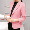 New Fashion Women Single Button Blazer Womens Solid Long Sleeve Ladies Elegant Female Blazers Females Pockets Korean Style Slim