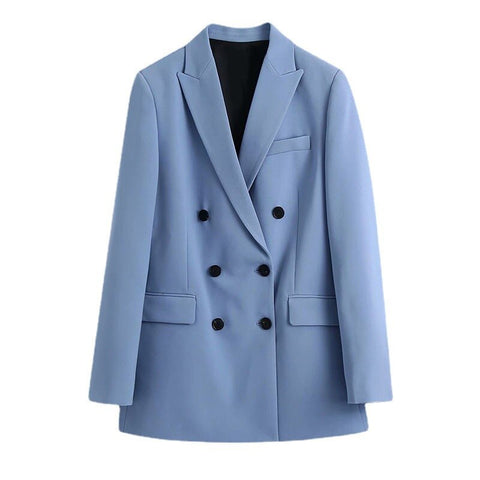 Women Sweet Jacket Suits Coat Female Purple Long Sleeve Blazer Office Outwear