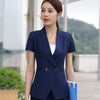 New Fashion black stripe women blazer new summer formal slim short sleeve jacket office ladies plus size Business Clothes