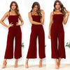 New Fashion women Chiffon jumpsuits wide leg pants Sexy strap wrapped chest zipper rompers Plus Size Spring summer playsuits
