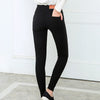 High Stretch Waist Women Elastic Skinny Pencil Jeans Leggins Black Trousers Pants With Pocket 2022