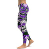 New Hot Elastic Workout Leggings Women Floral Skull Print Plus Size Fitness S Outfit Leggings Red Purple Yellow Green Blue