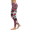 New Hot Elastic Workout Leggings Women Floral Skull Print Plus Size Fitness S Outfit Leggings Red Purple Yellow Green Blue