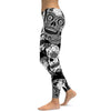 New Hot Elastic Workout Leggings Women Floral Skull Print Plus Size Fitness S Outfit Leggings Red Purple Yellow Green Blue