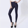 New Hot Large Size 5XL Women Elasticity Leggings High Waist Imitation Jeans Female Sexy Pant Black and Blue Plus Denim Leggings