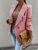 Houndstooth Printed Casual Coat Slim Suit  Blazer Women  Office Lady  Suit Blazer Women Blazers Jacket Women Plaid Blazer