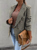 Houndstooth Printed Casual Coat Slim Suit  Blazer Women  Office Lady  Suit Blazer Women Blazers Jacket Women Plaid Blazer