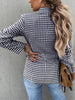 Houndstooth Printed Casual Coat Slim Suit  Blazer Women  Office Lady  Suit Blazer Women Blazers Jacket Women Plaid Blazer